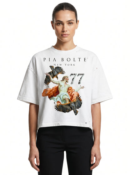 Boxy T-Shirt Jesus 77 ᴸᴵᴹᴵᵀᴱᴰ - PIA BOLTE® COUTURE