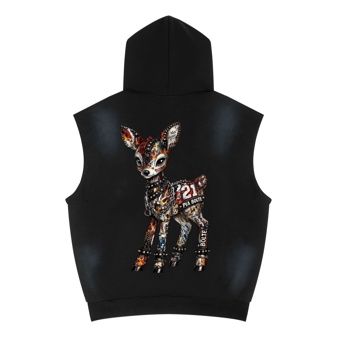 PIA BOLTE® Heavy Metal Bambii Studded Sleeveless Hoodie