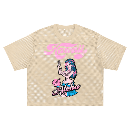 Transparent loose mesh Aloha Girl in Hawaii T-Shirt