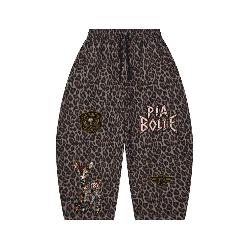 PIA BOLTE® REBEL FAWN 1977 LEOPARD BARREL SWEATPANTS