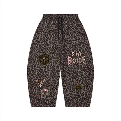 PIA BOLTE® REBEL FAWN 1977 LEOPARD BARREL SWEATPANTS