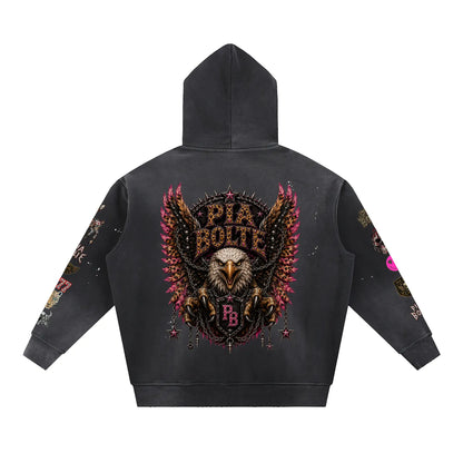 PIA BOLTE® WILD TIGER & ROCK EAGLE STATEMENT HOODIE
