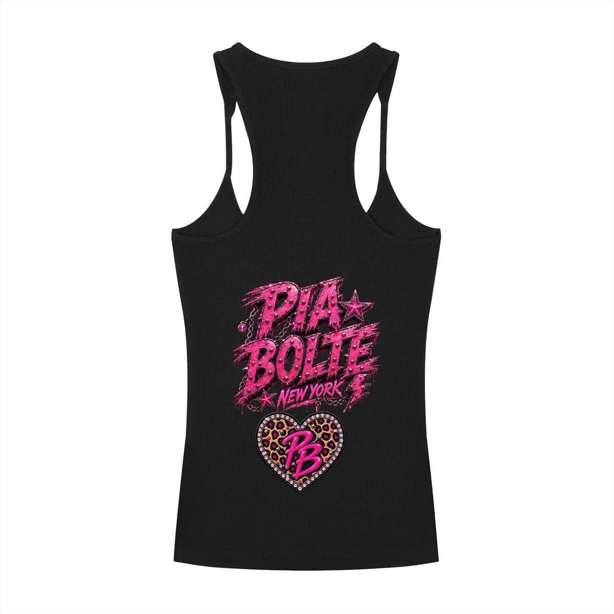 PIA BOLTE® PINK LEOPARD CAT & PB HEART RACERBACK TOP