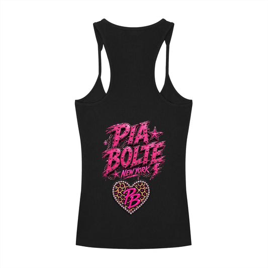 PIA BOLTE® PINK LEOPARD CAT & PB HEART RACERBACK TOP