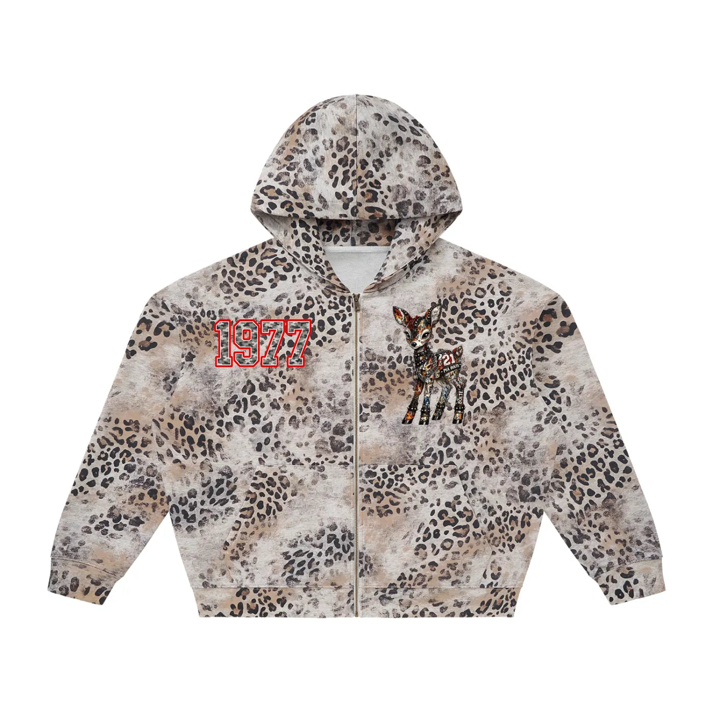 PIA BOLTE® 1977 Leopard Zip Hoodie unisex