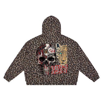 PIA BOLTE® 1977 EAGLE SKULL LEOPARD FULL ZIP HOODIE
