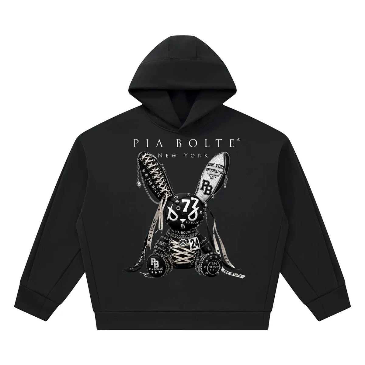 PIA BOLTE® NEW YORK REBEL BUNNY 77 STATEMENT HOODIE