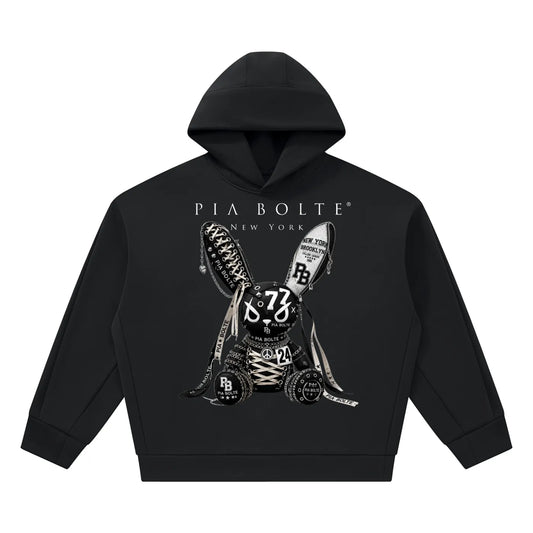 PIA BOLTE® NEW YORK REBEL BUNNY 77 STATEMENT HOODIE
