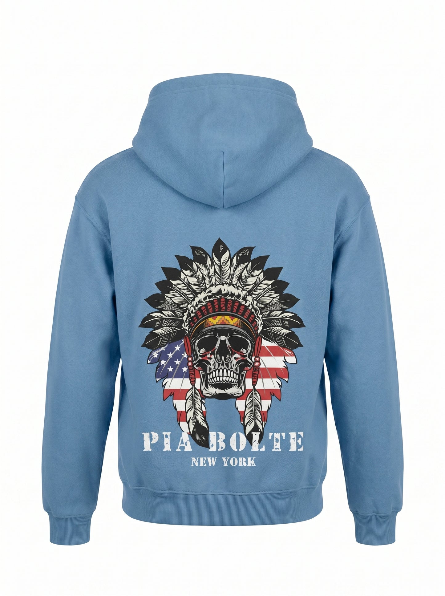 FLEECE Hoodie blue eagle chief indiana skull (unisex) - PIA BOLTE® COUTURE