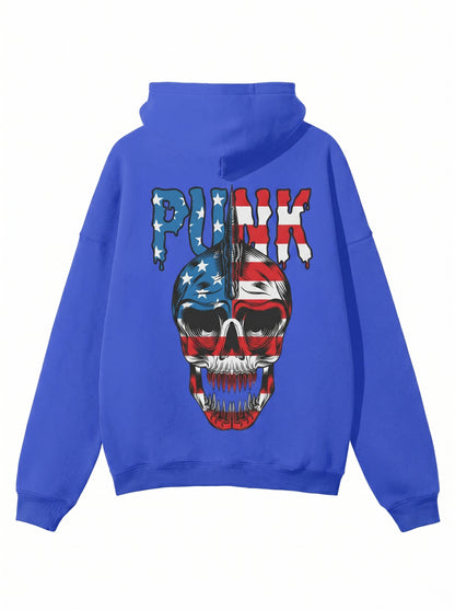 FLEECE Winter Hoodie blue Skull USA - PIA BOLTE® COUTURE