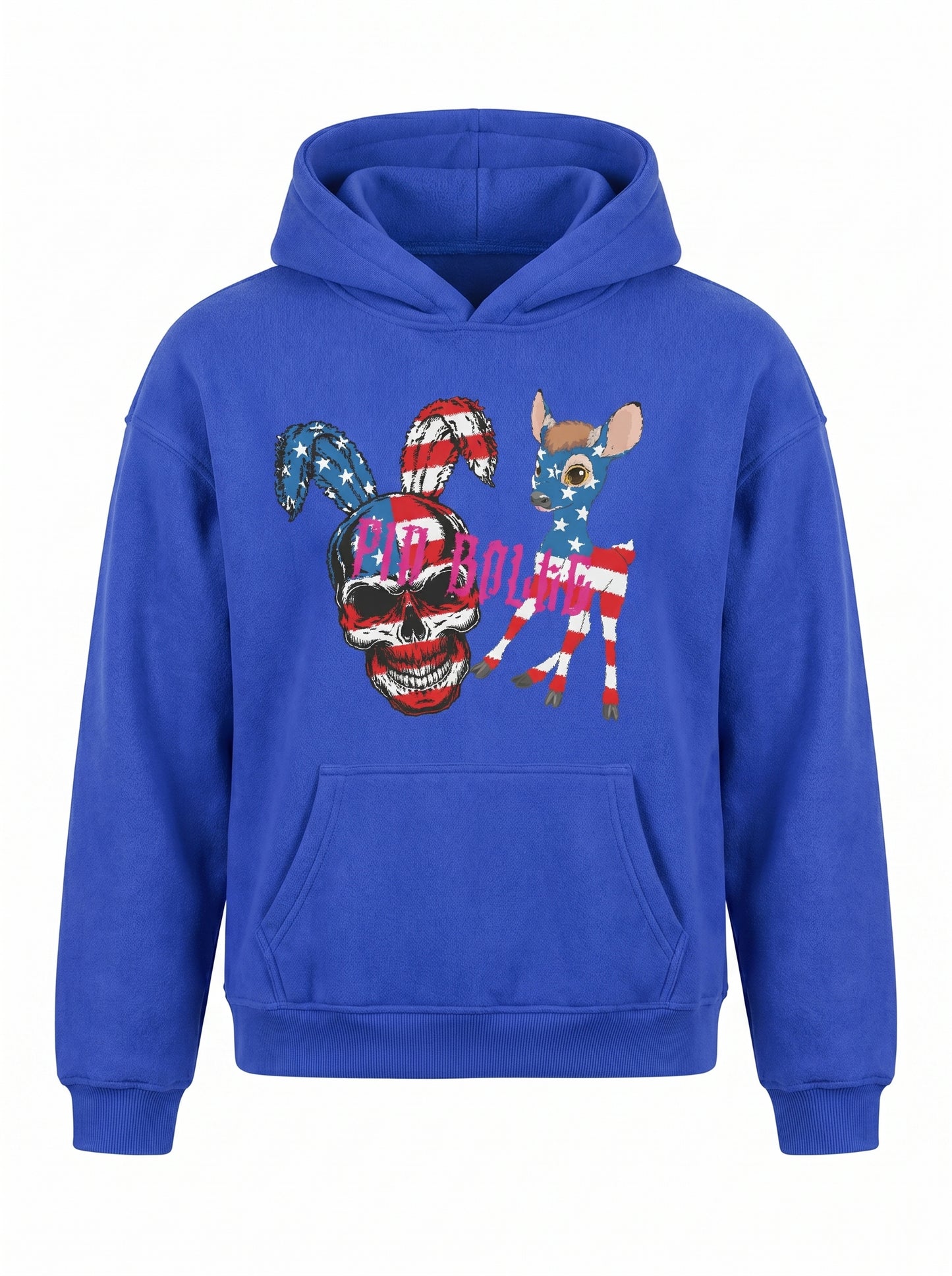 FLEECE Winter Hoodie blue Skull USA - PIA BOLTE® COUTURE