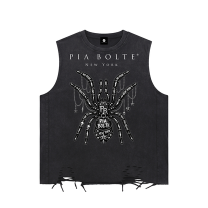 PIA BOLTE® NO FEAR SPIDER & PUNK BUTTERFLY RAW-HEM TANK TOP