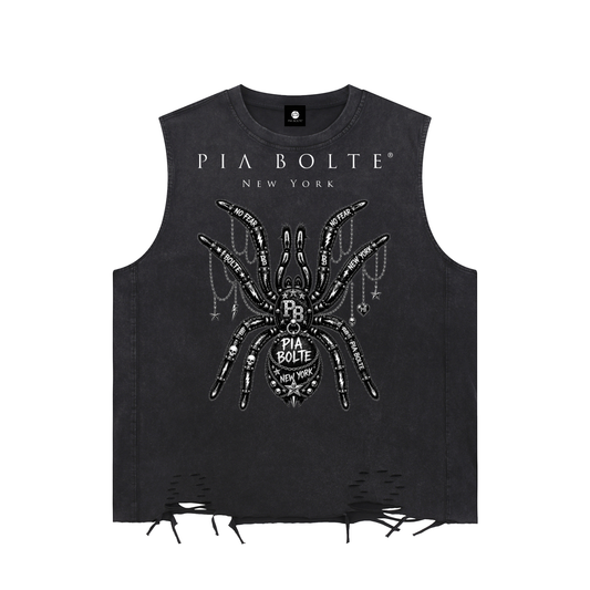 PIA BOLTE® NO FEAR SPIDER & PUNK BUTTERFLY RAW-HEM TANK TOP