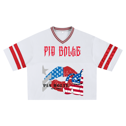 PIA BOLTE® USA QUEEN BUNNY MESH BOXY T-SHIRT