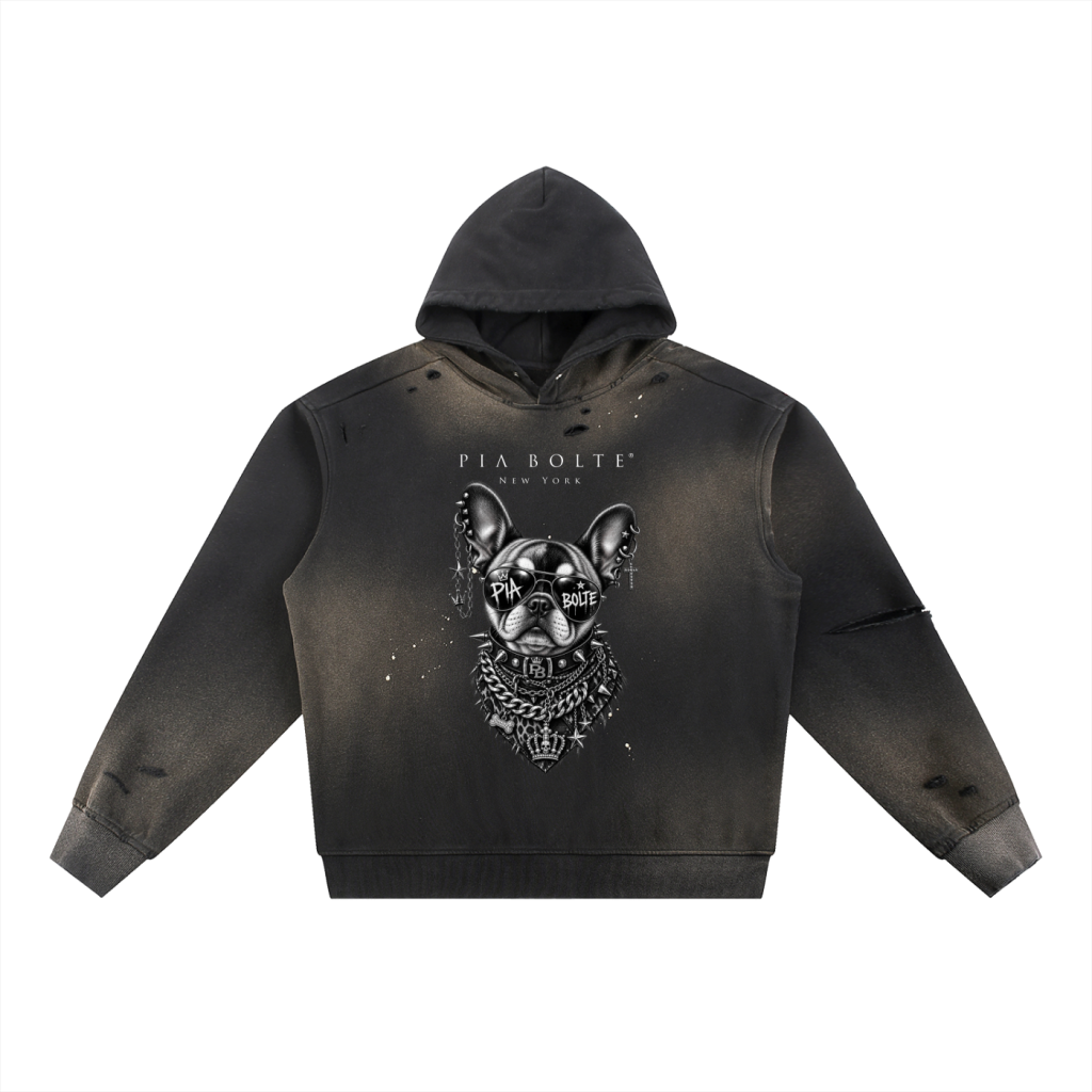 PIA BOLTE® PUNK DOG DUO SUN FADE OVERSIZED HOODIE