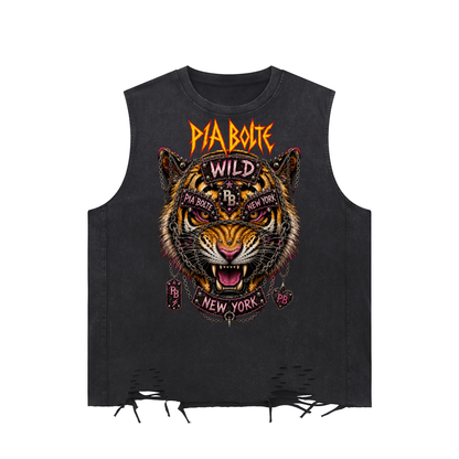 PIA BOLTE® WILD TIGER & REBEL EAGLE RAW-HEM TANK TOP