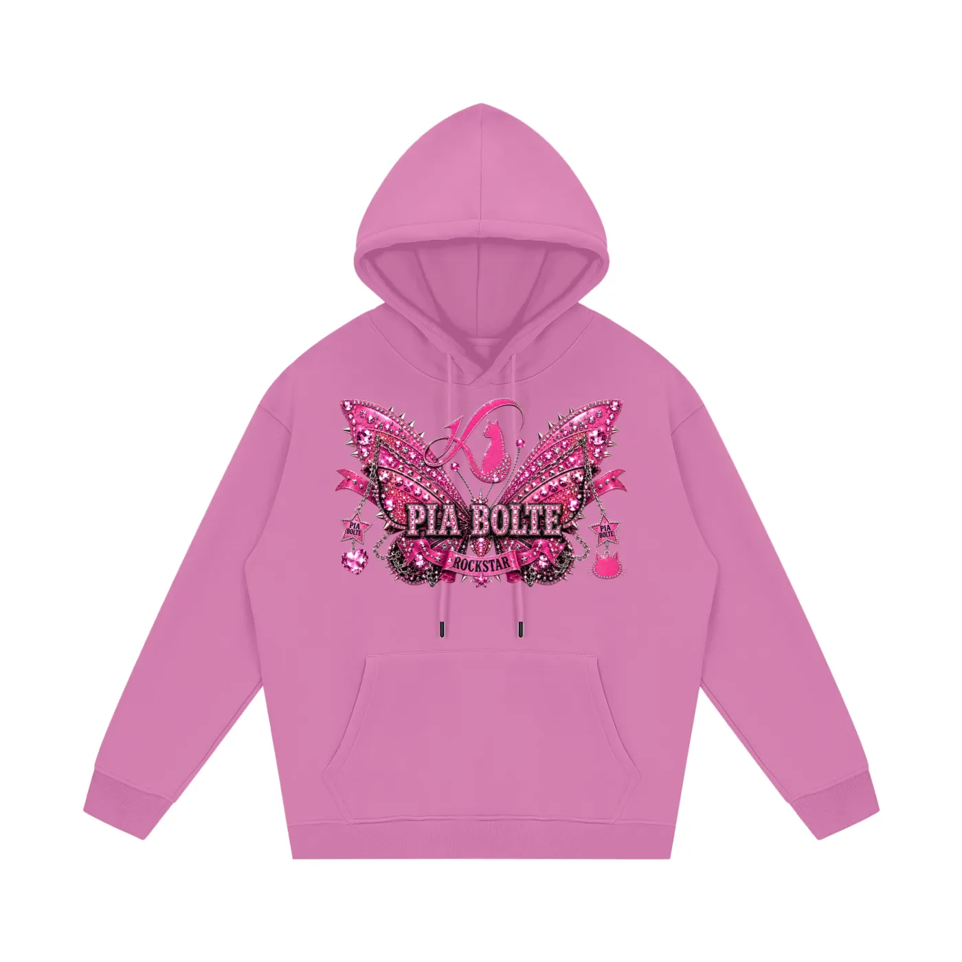PIA BOLTE® ROCKSTAR & GLAM CAT FLEECE HOODIE