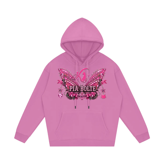 PIA BOLTE® ROCKSTAR DRAGON & GLAM CAT FLEECE HOODIE