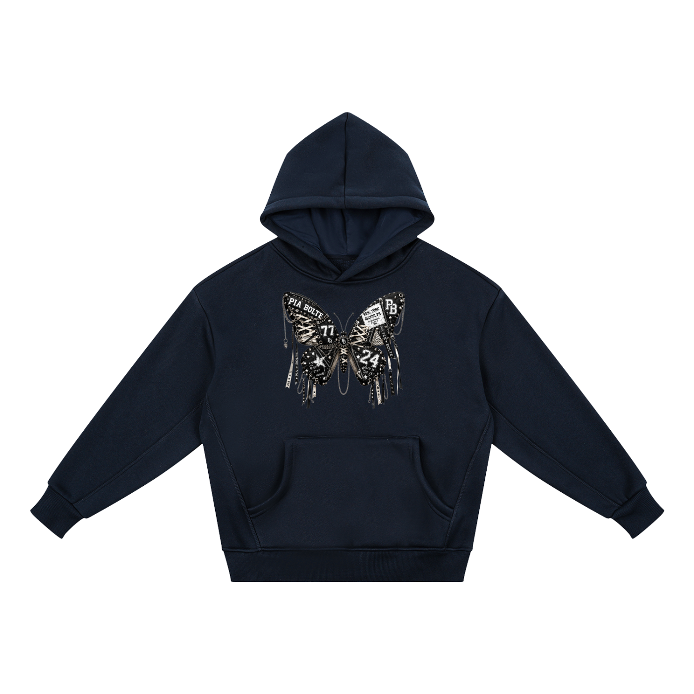 PIA BOLTE® PATCHWORK BUTTERFLY & PUNK BUNNY KIDS HOODIE