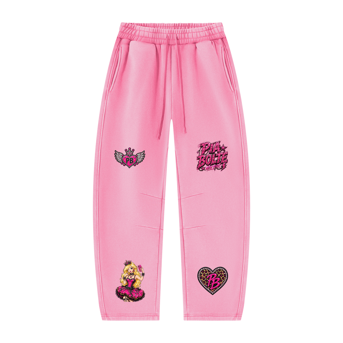 PIA BOLTE® PINK GLAM PATCH BARREL SWEATPANTS