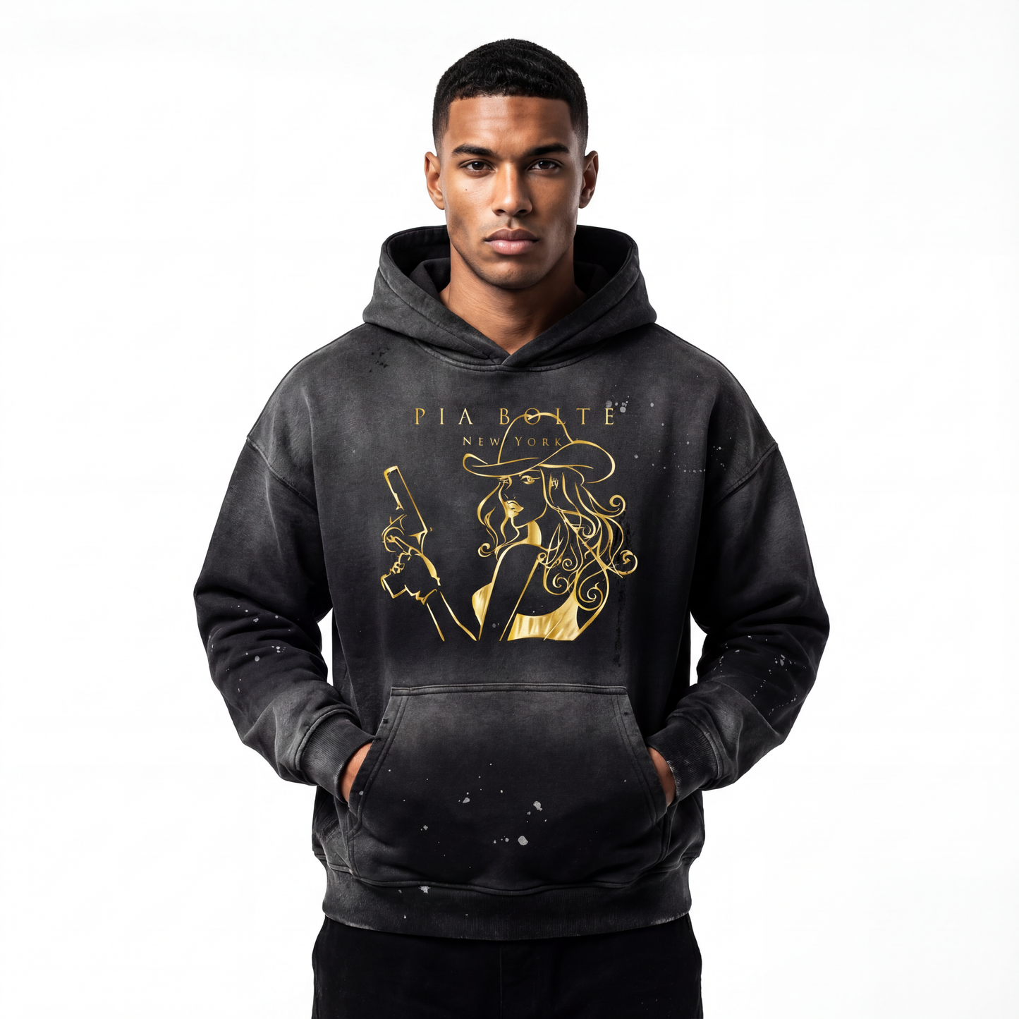 PIA BOLTE® HOODIE – Gold Noir Cowgirl