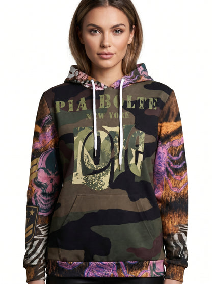 Hoodie camouflage LOVE - PIA BOLTE® COUTURE