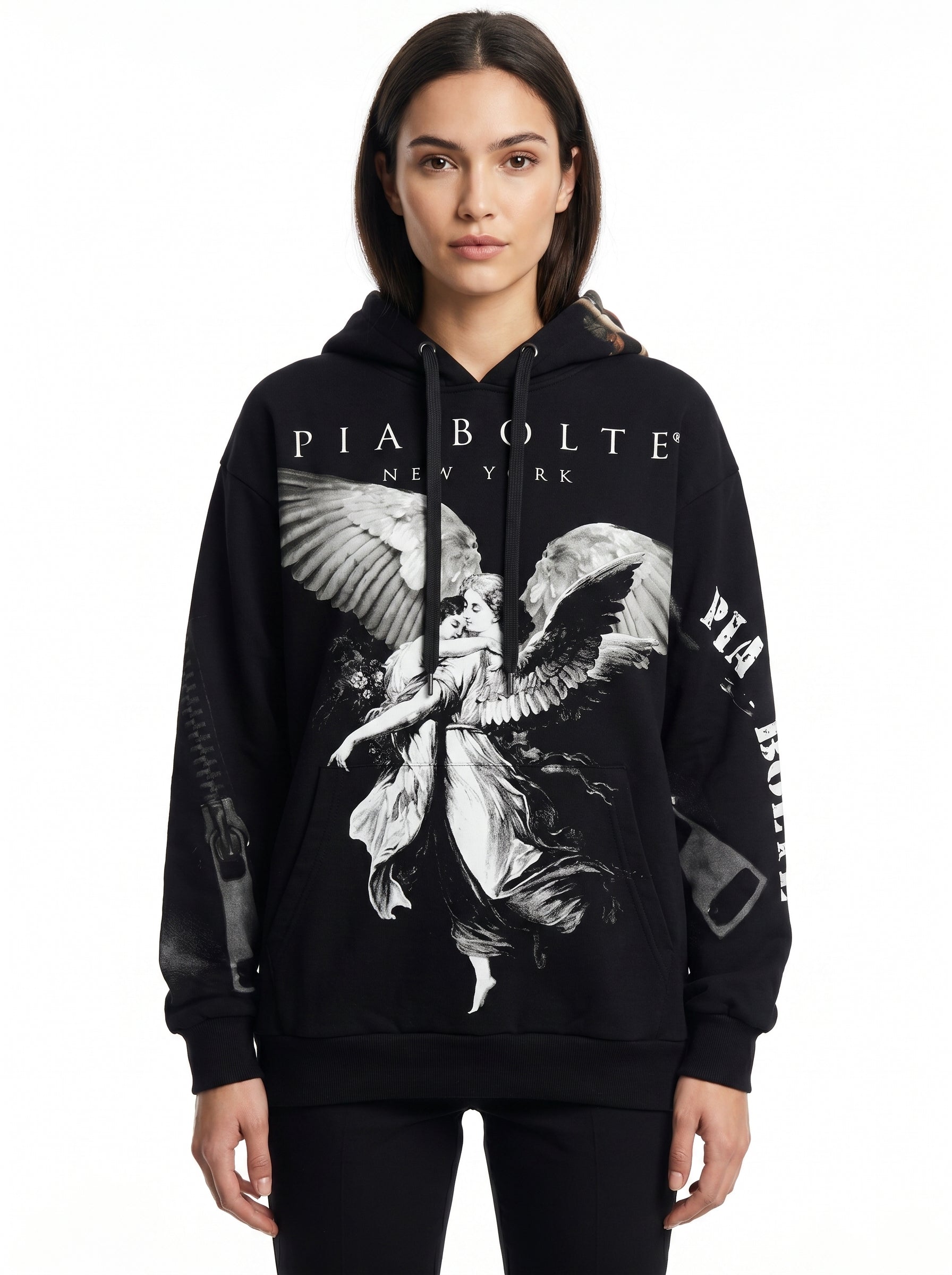 Hoodie Jesus 77 angels blackᴸᴵᴹᴵᵀᴱᴰ - PIA BOLTE® COUTURE