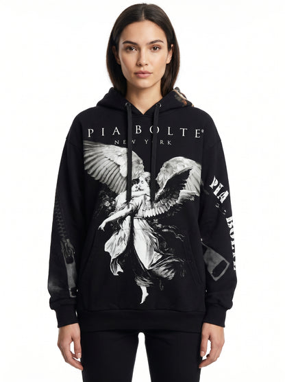 Hoodie Jesus 77 angels blackᴸᴵᴹᴵᵀᴱᴰ - PIA BOLTE® COUTURE