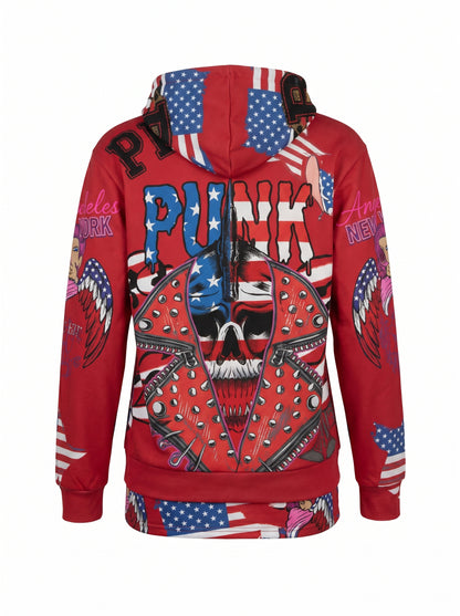 Hoodie long red FUN