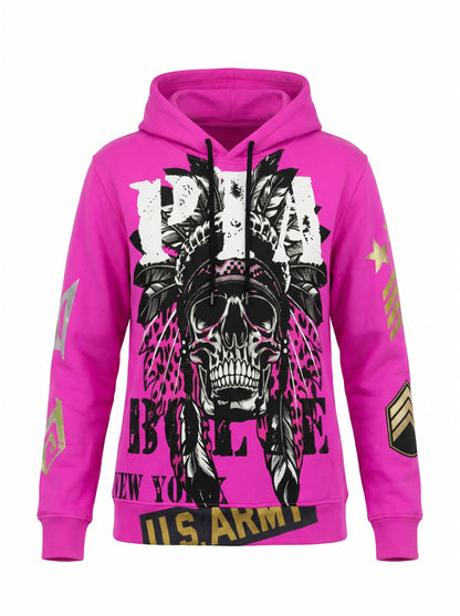 Hoodie pinky Skull Indian