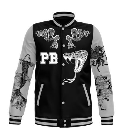 College Jacket black grey BULL Men