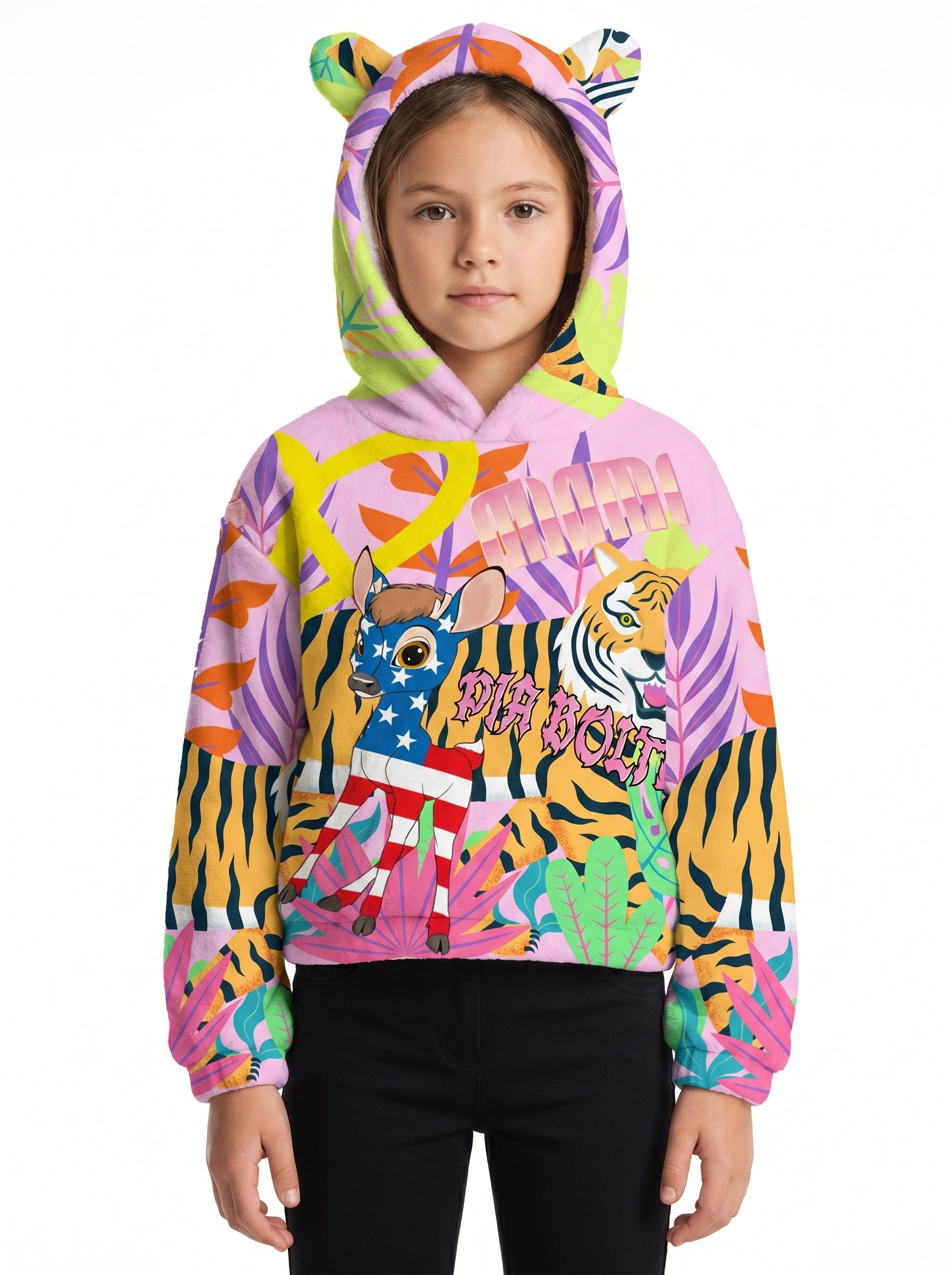 Kids Sweatshirt With Ear Miami tiger bambii  ᴸᴵᴹᴵᵀᴱᴰ - PIA BOLTE® COUTURE