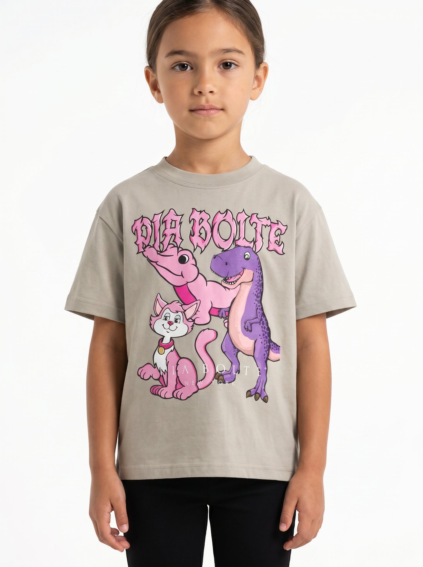 Kids T-Shirt sweet dinosaur kitty cat ᴸᴵᴹᴵᵀᴱᴰ - PIA BOLTE® COUTURE