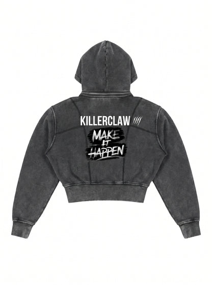 KILLERCLAW® Cropped Zip Hoodie – Make It Happen