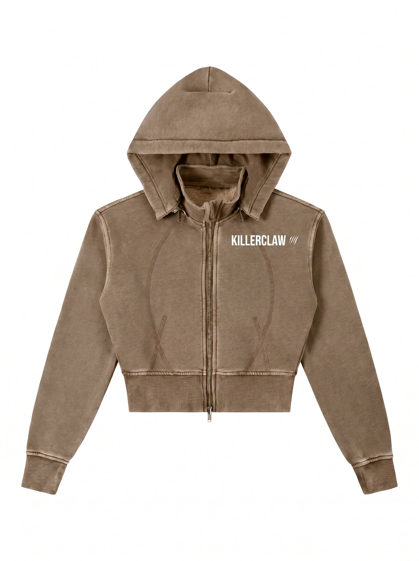 KILLERCLAW Cropped Zip Hoodie – Try Hard Everyday