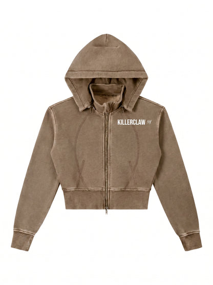 KILLERCLAW Cropped Zip Hoodie – Try Hard Everyday