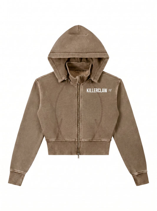 KILLERCLAW Cropped Zip Hoodie – Try Hard Everyday