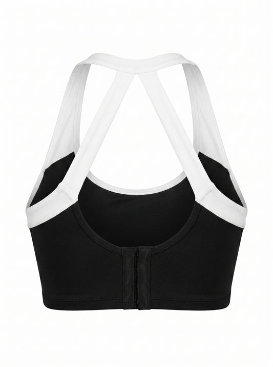 KILLERCLAW® Halter Sculpt Sports Bra – Black & White