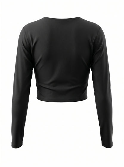 KILLERCLAW® Long Sleeve Crop Top Black