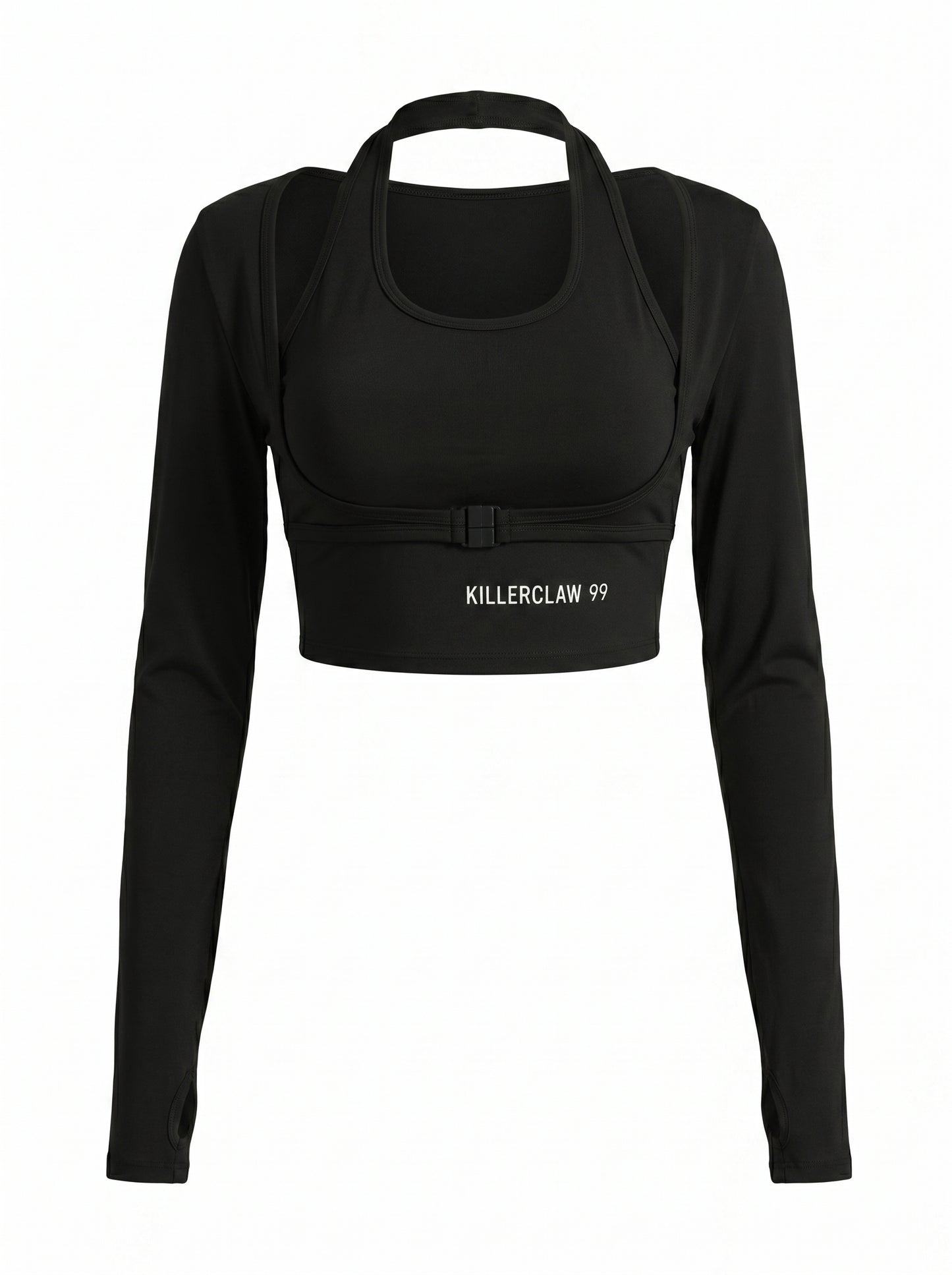 KILLERCLAW® Long Sleeve Crop Top Black