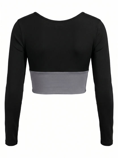KILLERCLAW® Running Long Sleeve Crop – Black & Grey