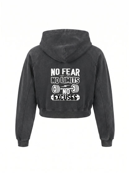 KILLERCLAW® Snow Washed Cropped Hoodie – NO FEAR. NO LIMITS.