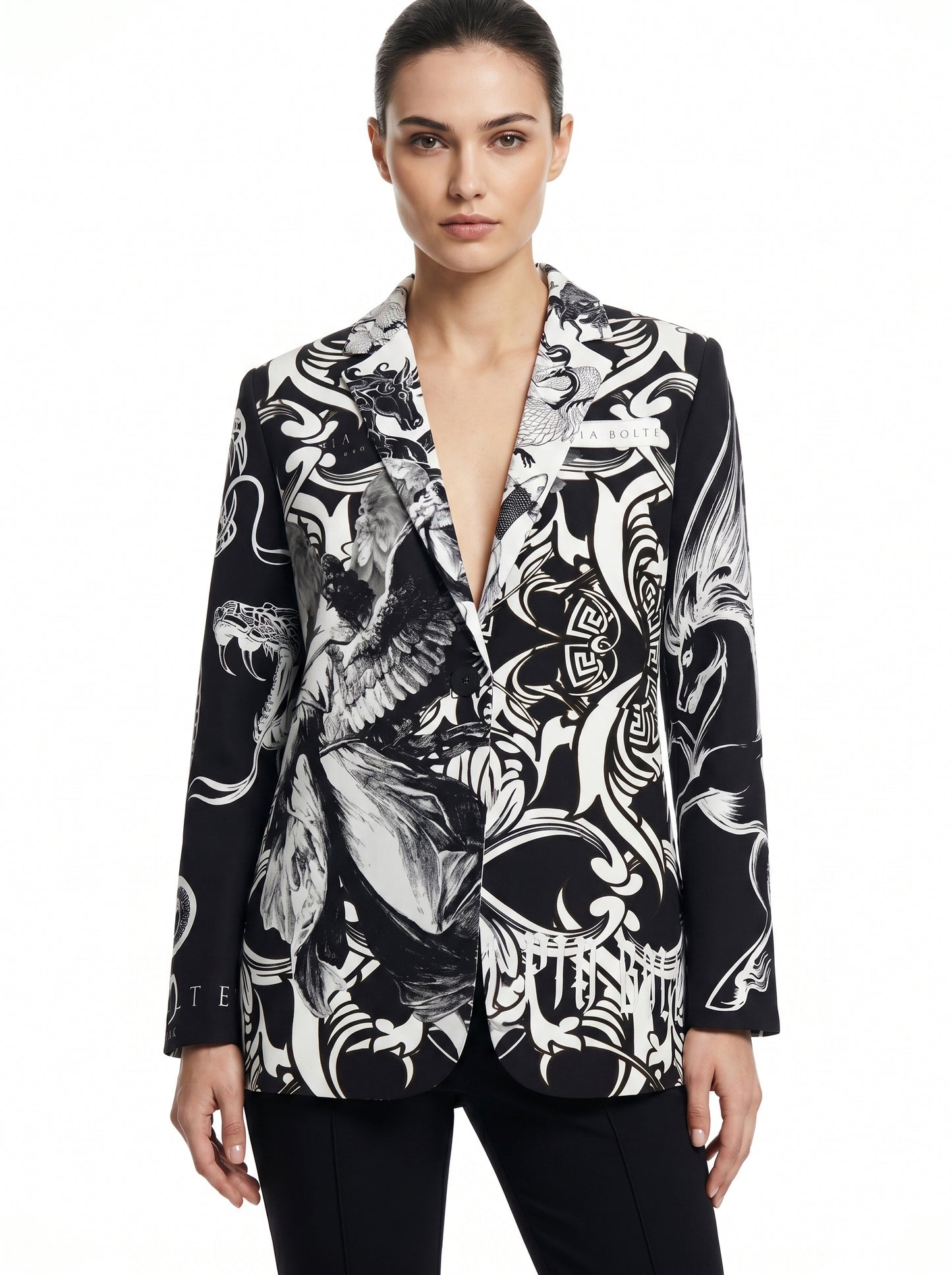 Leisure Blazer black angels snake - PIA BOLTE® COUTURE