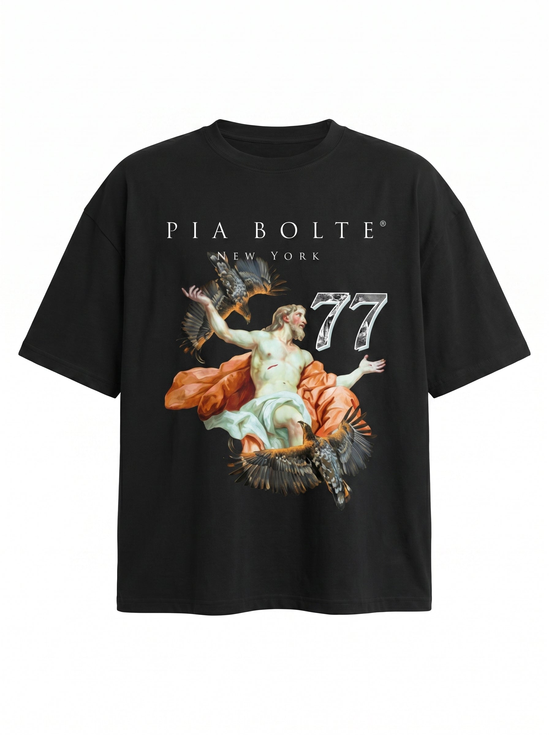 Oversize Boxy T-Shirt Jesus 77 ᴸᴵᴹᴵᵀᴱᴰ - PIA BOLTE® COUTURE