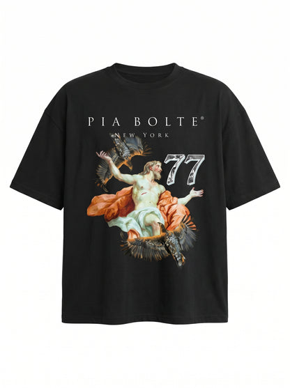 Oversize Boxy T-Shirt Jesus 77 ᴸᴵᴹᴵᵀᴱᴰ - PIA BOLTE® COUTURE