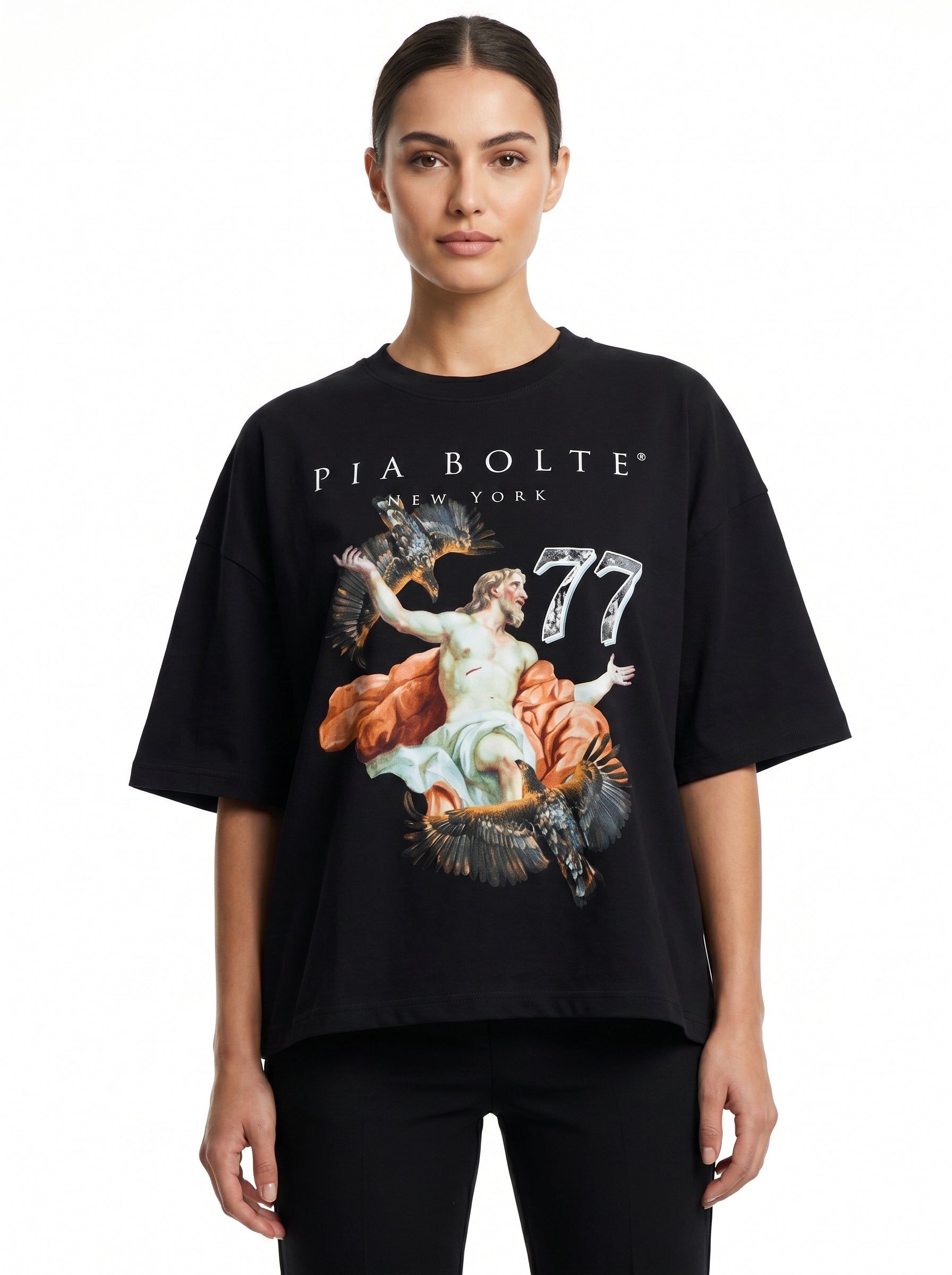 Oversize Boxy T-Shirt Jesus 77 ᴸᴵᴹᴵᵀᴱᴰ - PIA BOLTE® COUTURE