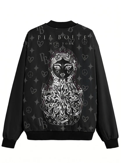 PIA BOLTE® Bomberjacke - Black & White Matroschka Style PB Hologram - PIA BOLTE® COUTURE