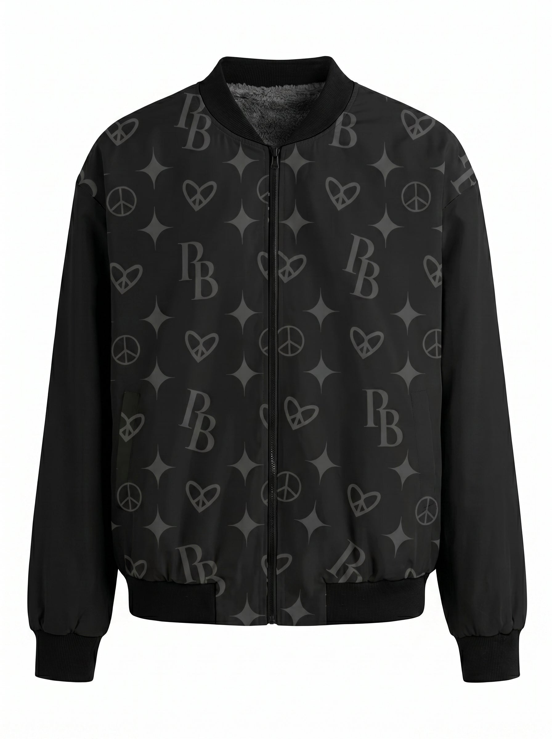 PIA BOLTE® Bomberjacke - Black & White Matroschka Style PB Hologram - PIA BOLTE® COUTURE