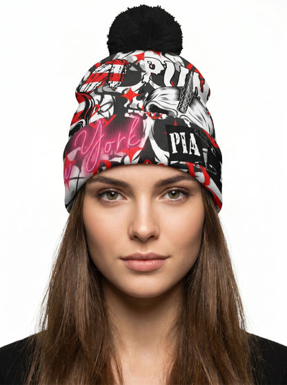 PIA BOLTE® Bommel-Mütze - New York Punk - PIA BOLTE® COUTURE