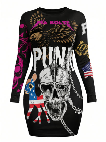 PIA BOLTE® Dark Rebel Mini Dress – Punk Skull
